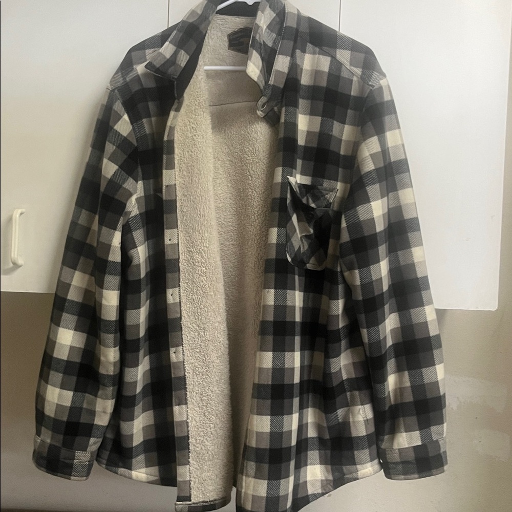 Plaid Sherpa-Lined Jacket